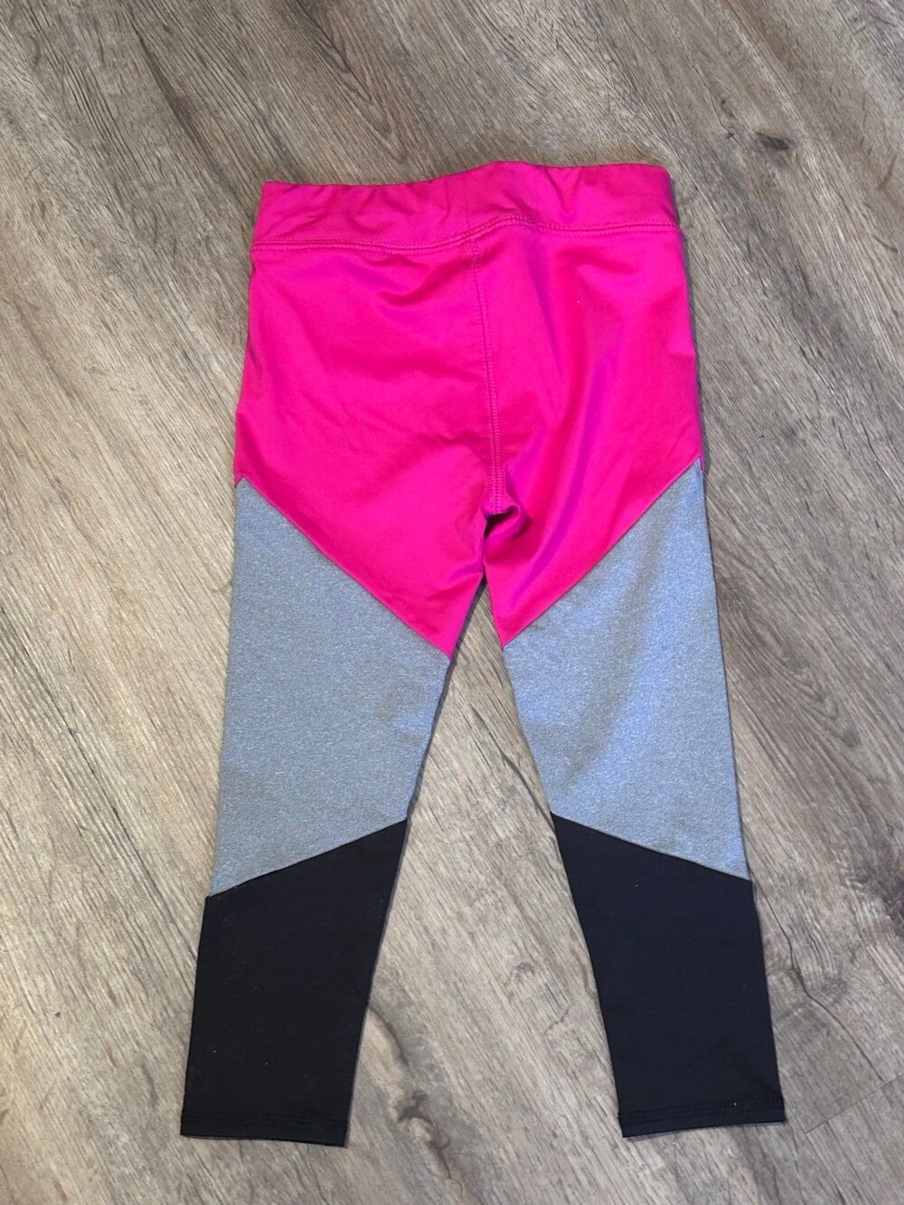 Okie Dokie Toddler Girls Colorblock Leggings 4T Pink Gray Black EUC - Picture 2 of 5